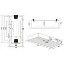 Hydrosan RAMONA 640 WEISSE HYDRO-MASSAGE-BADEWANNE 180x90 CM