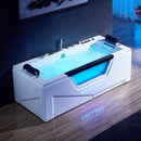 Hydrosan CARINA 938 WEISSE HYDRO-MASSAGE-BADWANNE MIT HEIZUNG 182x82 CM