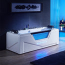 Hydrosan CARINA 938 WEISSE HYDRO-MASSAGE-BADWANNE MIT HEIZUNG 182x82 CM