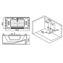 Hydrosan CARINA 938 WEISSE HYDRO-MASSAGE-BADWANNE MIT HEIZUNG 182x82 CM