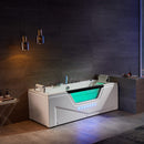 Hydrosan CARINA 938 WEISSE HYDRO-MASSAGE-BADWANNE MIT HEIZUNG 182x82 CM