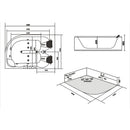 Hydrosan CARMEN 631R Hydromassage-Badewanne rechts, weiß, 180 x 120 cm