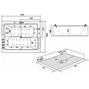 Hydrosan DIABLO 666 Hydromassage-Badewanne mit Verkleidung und Sitz 180x150 cm