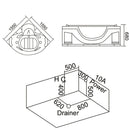Hydrosan EOS 932 BLACK WAVE Hydromassagebadewanne 155x155 cm
