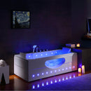 Hydrosan Rechteckige Whirlpool-Badewanne für zwei Personen mit Hydromassagefunktion, Modell IRIS 933C, Weiß, 170 x 84 cm