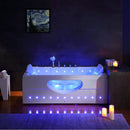 Hydrosan Rechteckige Whirlpool-Badewanne für zwei Personen mit Hydromassagefunktion, Modell IRIS 933C, Weiß, 170 x 84 cm