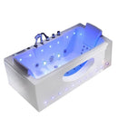 Hydrosan Rechteckige Whirlpool-Badewanne für zwei Personen mit Hydromassagefunktion, Modell IRIS 933C, Weiß, 170 x 84 cm