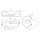 Hydrosan PARMA 924 WEISSE HYDRO-MASSAGE-BADWANNE 160x88 CM