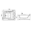 Hydrosan TUGELA 913 Schwarze Hydromassage-Badewanne 170x130 cm