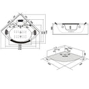 Hydrosan TIGA 604 WEISSE HYDRO-MASSAGE-BADWANNE 152x152 CM