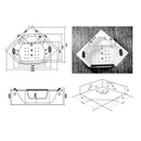 Hydrosan VENUS 643 Hydromassage-Badewanne 155x155 cm