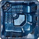 Hydrosan Garten-Whirlpool-Badewanne Spa743 Blaue Ozeanwelle Anthrazit Gehäuse 220x220 cm