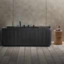 Mazur MUE-D005-2B Freistehende Badewanne mit abriebfester Beschichtung und Armatur 170 x 75 x 60 cm