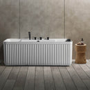 Mazur MUE-D005-2W Freistehende Badewanne mit abriebfester Beschichtung und Armatur 170 x 75 x 60 cm