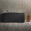 Mazur MUE-D005B Freistehende, wandmontierte Whirlpool-Badewanne mit Hydromassage, 170 x 75 x 60 cm