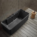 Mazur MUE-D005B Freistehende, wandmontierte Whirlpool-Badewanne mit Hydromassage, 170 x 75 x 60 cm