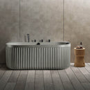 Mazur MUE-A005-2G Freistehende Badewanne mit abriebfester Beschichtung und Armatur 170 x 80 x 63 cm