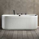 Mazur MUE-A005-2W Freistehende Badewanne mit abriebfester Beschichtung und Armatur 170 x 80 x 63 cm