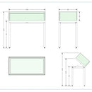 Form Department ATRIUM.T1 – Tischvitrine mit Gasdruckfedern-Öffnung