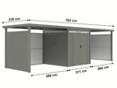 StarLine Metal Shed Model Style 4.45 m² Economy Set 4 Aluminum Grey