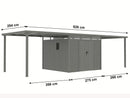 StarLine Metal Shed Model Style 7.56 m² Economy Set-3 Aluminum Grey