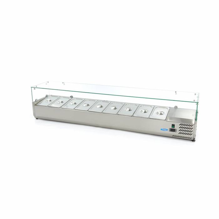 MAXIMA Gastro countertop refrigerated display case - 200 cm - Fits 9 x 1/3 GN