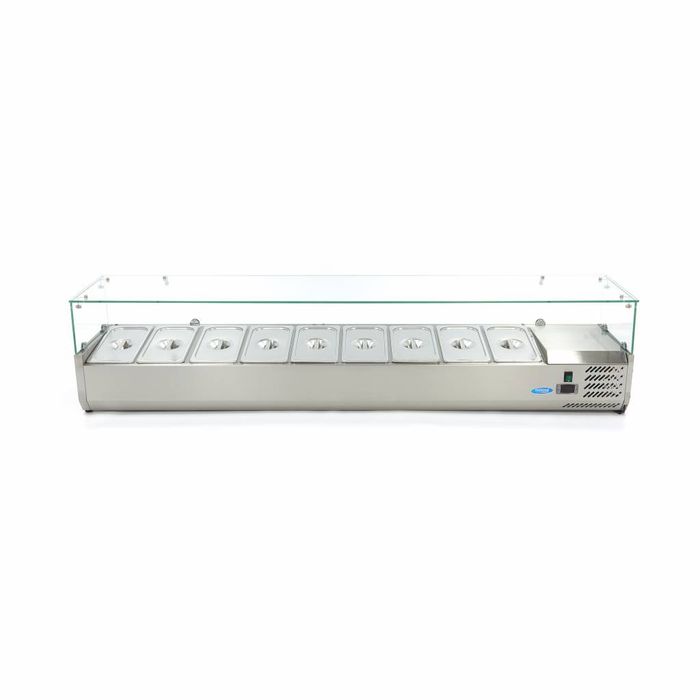 MAXIMA Gastro countertop refrigerated display case - 200 cm - Fits 9 x 1/3 GN