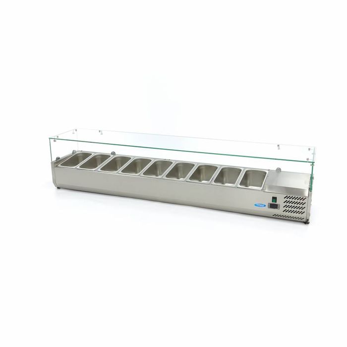 MAXIMA Gastro countertop refrigerated display case - 200 cm - Fits 9 x 1/3 GN