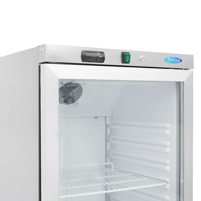 MAXIMA Gastro Kühlschrank - 400 l - Rostfreier Stahl - mit Glastür