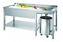 AfG Berlin Vvt167 Gemüsevorbereitungstisch Mit 2 Becken Mit Grundboden Und Beckenblende