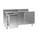 Arbeitsschrank mit Abfallbehälter links, mit Aufkantung, Bautiefe 700 mm | 1200x700x850 mm