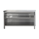 Edelstahl Arbeitsschrank offen mit höhenverstellbaren Zwischenboden | Bautiefe 700mm |  AISI 304