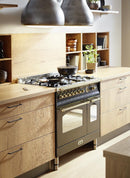 LOFRA - DOLCEVITA - DOUBLE OVEN 90 cm - RNMD 96 MFTE/ CI - Black - Brass Finish 