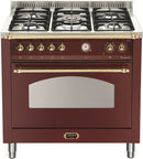 LOFRA - DOLCEVITA - SINGLE OVEN 90 cm - RRG 96 MFT/ CI - Burgundy - Brass finish 