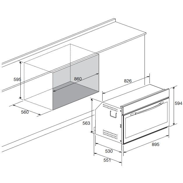 LOFRA - ETNA - GAS EINBAU BACKOFEN 90 cm - FAS 96 GE - INOX