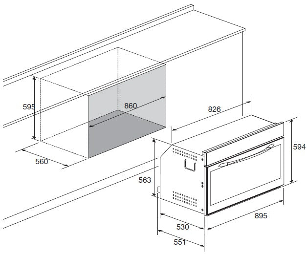 LOFRA - ETNA - GAS BUILT-IN OVEN 90 cm - FAS 96 GE - INOX 