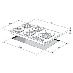LOFRA - MARTE - GAS KOCHFELD 90 CM - HGN 9 E0 - BLACK - WOK ZENTRAL – Vorschau 3