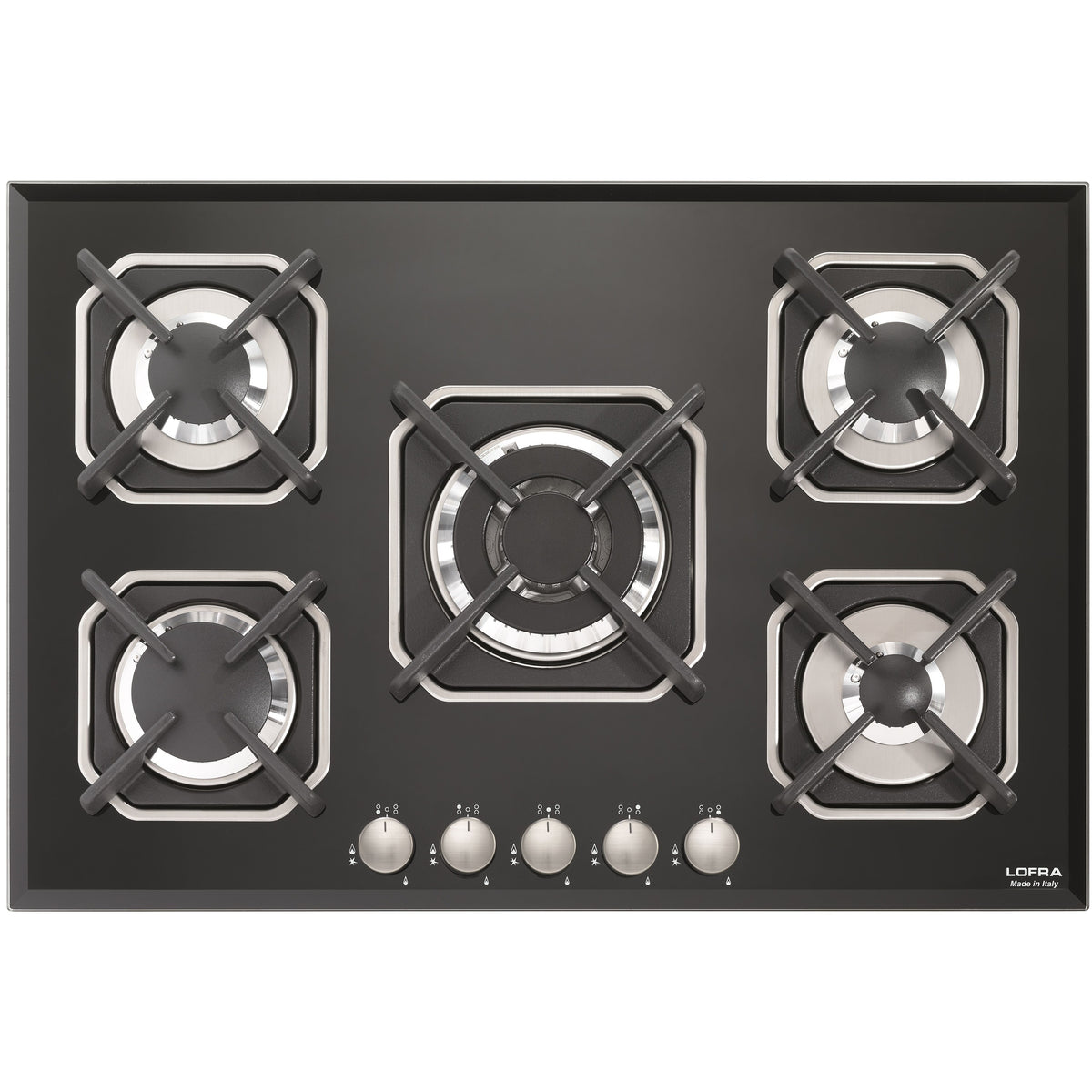 LOFRA - SIRIO - GAS HOB 75 CM - HGN 7 E0 - BLACK - CENTRAL WOK 