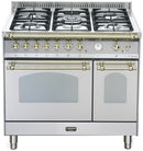 LOFRA - DOLCEVITA - DOUBLE OVEN 90 cm - RSD 96 MFTE/ CI - STAINLESS STEEL - Brass finish 