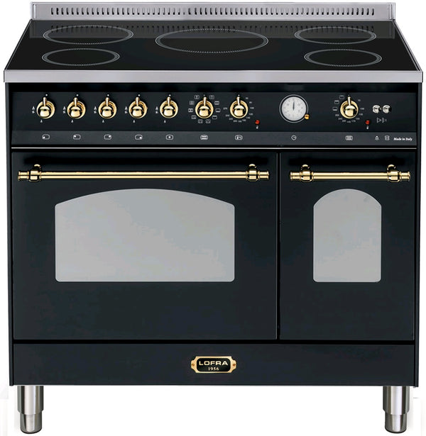 LOFRA - DOLCEVITA INDUCTION - DOUBLE OVEN 90 cm - RNMD 96 MFTE/ 5I - Black - Brass finish 
