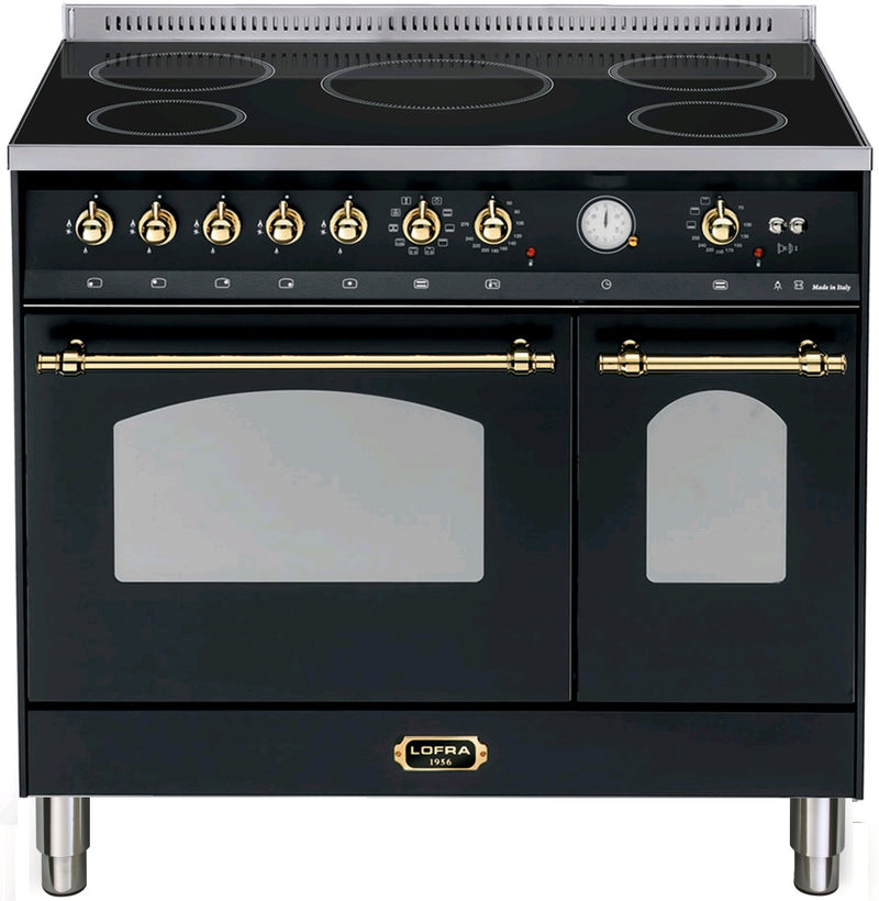 LOFRA - DOLCEVITA INDUCTION - DOUBLE OVEN 90 cm - RNMD 96 MFTE/ 5I - Black - Brass finish 