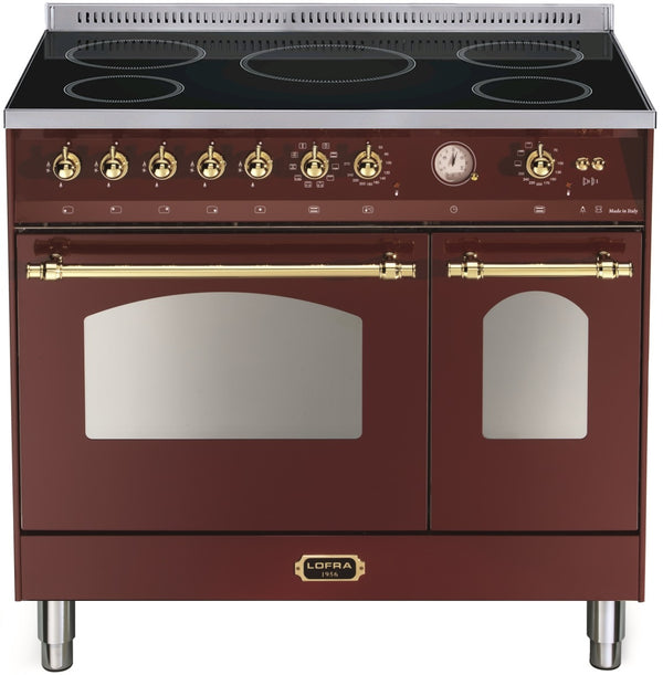 LOFRA - DOLCEVITA INDUCTION - DOUBLE OVEN 90 cm - RRD 96 MFTE/ 5I - Burgundy brass finish 