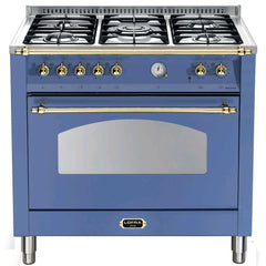 LOFRA - DOLCEVITA - SINGLE OVEN 90 cm - RLVG 96 MFT / CI - Lavandel Blue - Messing Finish – Vorschau 1