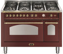 LOFRA - DOLCEVITA - DOUBLE OVEN 120cm - RRD 126 MFT+E/ 2 AEO - BURGUNDY BRASS FINISH 