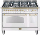 LOFRA - DOLCEVITA - DOUBLE OVEN 120cm - RBPD 126 MFT+E/ 2 AEO - WHITE BRASS FINISH 