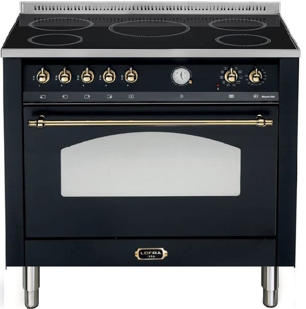 LOFRA - DOLCEVITA INDUCTION - SINGLE OVEN 90cm - RNMG 96 MFT/ 5 I - Black Brass Finish 