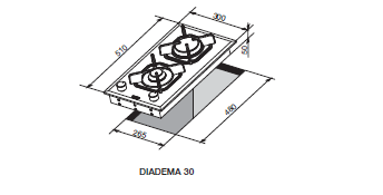 LOFRA - DIADEME - GAS HOB 30 cm - HGN 320 