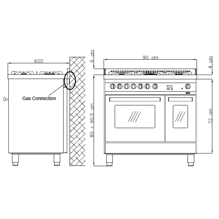 LOFRA - MAXIMA - DOUBLE OVEN 90 cm - MD 96 MFTE / C