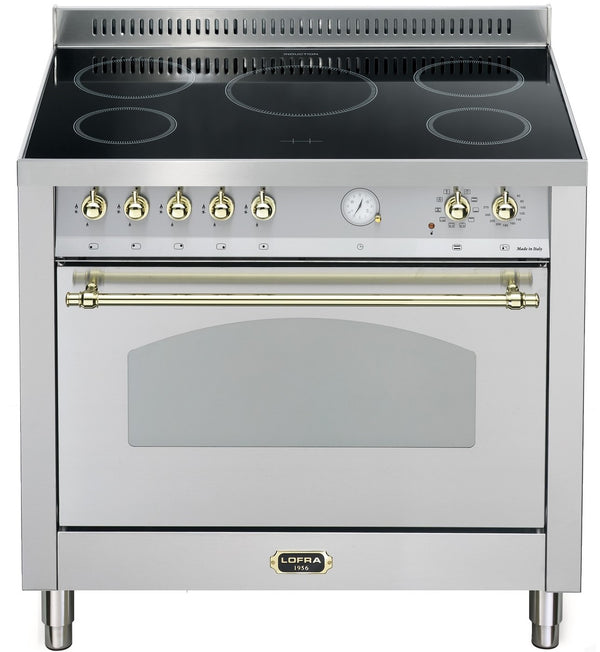 LOFRA - DOLCEVITA INDUCTION - SINGLE OVEN 90cm - RSG 96 MFT/ 5 I- Stainless - Brass Finish 