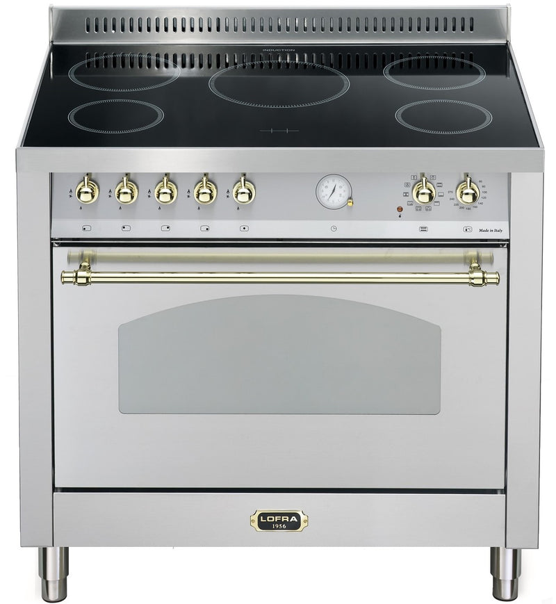 LOFRA - DOLCEVITA INDUCTION - SINGLE OVEN 90cm - RSG 96 MFT/ 5 I- Stainless - Brass Finish 